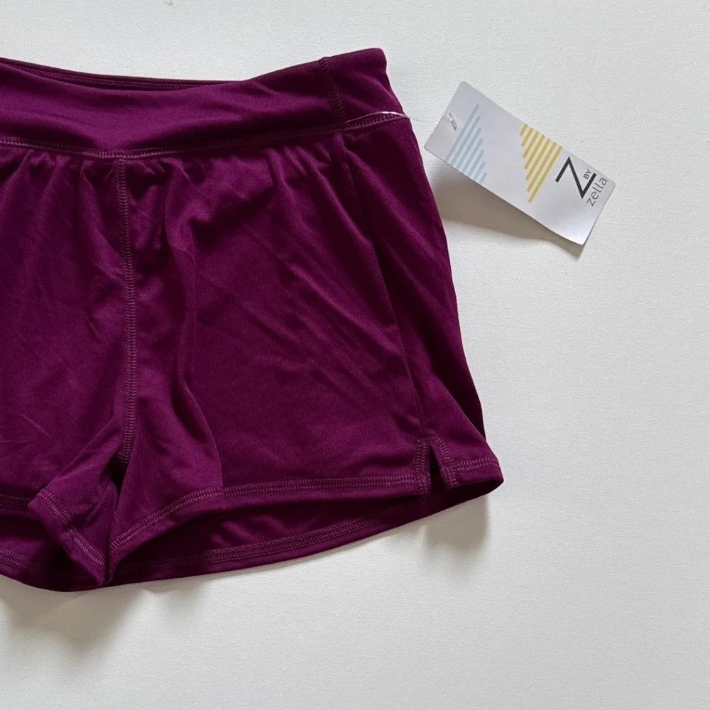 Z by Zella Girls Plum Purple Athletic Shorts Built-in Liner Size L 10/12 NWT